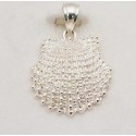 RARD2013PS Sterling Silver Diamond Cut Scallop Shell Pendant 